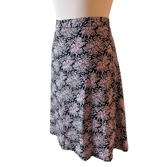 GAP Black and Peach Floral A-Line Skirt - Picture 3 of 8